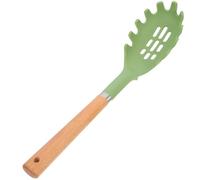 Gatuida Paletta Pasta in Silicone con Manico in Legno e Anello in Acciaio Resistente e Pratico per Servire Pasta e Noodles Utensile da Cucina Antideformazione Colore Colore Casuale
