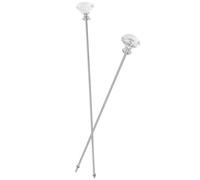 Gatuida Paletti da Giardino in Cristallo Trasparente 2 Pezzi con Supporto in Metallo 33 Cm, Bastoncini Decorativi per Piante da Interno ed Esterno, Accessori da Giardino a Forma