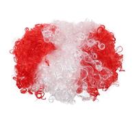 Gatuida Parrucche da clown con bandiera americana: parrucca caschetto blu, rossa e bianca, capelli afro corti e ricci, capelli patriottici per di calcio, divertenti accessori per costumi e cosplay per