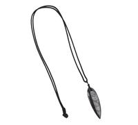 Gatuida Pendente Collana con Fossile Orthoceras Grande Dimensione Ciondolo Pietra Grezza Naturale Lucidata Gioiello Unico per Appassionati di Minerali e Decorazione Educativa