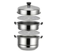 Gatuida Pentola a Vapore in Acciaio a Tre Strati 28 Cm, Piroscafo Per Cucinare Zuppa e Verdure, Compatibile Fornelli a Induzione, Coperchio e Impugnature Protettive