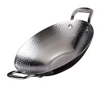 Gatuida Pentola Asciutta in Acciaio Inox 10” con Doppio Manico, Padella da Cucina Resistente per Stufati e Brodi, Pentola da Campeggio Versatile per Casa, Ristorante e Hotel