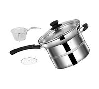 Gatuida Pentola in Acciaio Inossidabile con Scolapasta e Singolo per Pasta Frittura e Latte Resistente e Portatile per Cucina Quotidiana