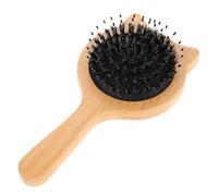 Gatuida Pettine Districante in Bambù Setole di Maiale per Massaggio Capelluto, Spazzola Larga per Chioma Ricci e Sottili, Pettine Manuale Leggero Portatile per Uso Domestico e Viaggi