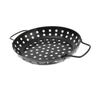 Gatuida Piastra Barbecue Rotonda Antiaderente con Doppia Maniglia Teglia Forata per Grigliate all Aperto e Uso Domestico Resistente e Facile da Pulire