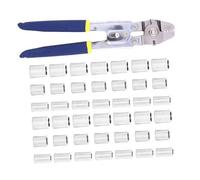 Gatuida Pinza Crimpatrice in Acciaio Inox Resistente con Doppia Boccola per Cavi e Fili Metallici Strumento Compatto e Leggero per Pesca e Uso Esterno Impugnature Antiscivolo e Meccanismo