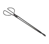 Gatuida Pinza in Acciaio per Legna da Ardere con Testa Piatta Allungata Pinze Resistenti per Barbecue e Raccolta Briquette Strumento Sicuro e Durevole per Campeggio e Gestione Rifiuti