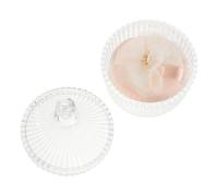 Gatuida Piumino per Cipria Morbido con Scatola in Vetro Decorativa Applicatore Tampone Compatto per Trucco Viso Corpo Strumento per Cipria Sciolta e Fissante