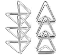 Gatuida Porta Numeri da Tavolo per Matrimoni 6 Pezzi, Clip Portamemo Triangolare in Metallo Argento, Supporto Segnaposto e Portafoto per Eventi e Feste