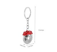 Gatuida Portachiavi Auto Disco Freno Rosso Vintage Portachiavi Uomo per Chiavi e Borsa Accessorio Leggero e Compatto per Gadget Macchina e Decorazione Auto