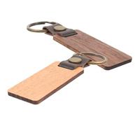 Gatuida Portachiavi in Pelle e Legno Artigianale Set da 2 Pezzi Inserto in Legno Naturale Design Rettangolare Elegante Accessorio per Chiavi Auto e Uso Quotidiano