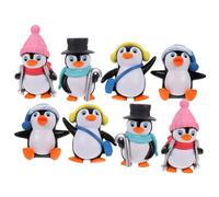 Gatuida Portachiavi Mini Pinguino Sciatore 8 Pezzi Set, Decorazione Paesaggistica Bonsai e Ornamento Micro Paesaggio, Accessorio Fai Da Te Per Casa e Giardino