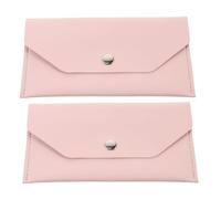 Gatuida Portafoglio per contanti da 2 pezzi: organizer per buste porta soldi - porta carte - borsa da donna in PU - borsellino per banconote - piccole tasche banconote - riutilizzabile rosa