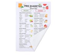Gatuida Poster Schema Dietetico per Prediabetici Piano Pasti | Tabella Alimenti a Basso Zucchero, Guida al Controllo Glicemico, Formato 65, 5x45, 5cm, per Cucina