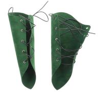 Gatuida Protezioni le Braccia Medievali in Gomma Verde Design Regolabile a Lacci, Morbide e Comode, per Cosplay e Attività Sportive