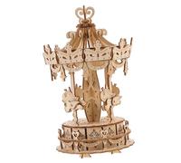 Gatuida Puzzle in Legno Giostra Rotante Modellino DIY Educativo per Kit Artigianale Sicuro e Ecologico Decorazione Casa e Ufficio Gioco Stimolante per Famiglie