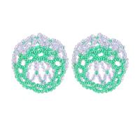 Gatuida Retina Elastica per Chioma All'uncinetto con Perline di Cristallo, Copri Chignon da Balletto Fatto a Mano, Set 2 Pezzi, Adatta per Spettacoli di Danza e Pattinaggio,