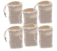 Gatuida Sacchetti Salvasapone in Rete 6 Pezzi 9x14 Cm Perle Di Legno Bianche, Contenitori Portatili Per Saponette Per La Casa Adatti a Tutte Le Età, Sacchetti Per Sapone Schiumogeni e Da Viaggio