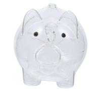 Gatuida Salvadanaio a Forma di Porcellino in Vetro Trasparente per Ragazzi e Adulti Scatola Monete Decorativa con Base Piatta e Stabile Regalo Compleanno e Natale per Coltivare Abitudini