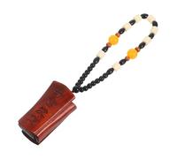 Gatuida Sandalwood Coffin Handcrafted Pendant With Beaded Chain Portable Wooden Sculpture For Table Decoration Symbol Of Prosperity And Wealth Asian Collectible Keepsake