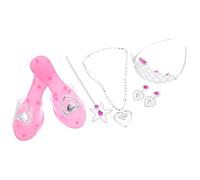 Gatuida Scarpe da Principessa per Bambine Anni con Bastoncino Collana e Orecchini Gioielli per Gioco di Ruolo Materiale Plastico Traspirante per Feste e Cosplay