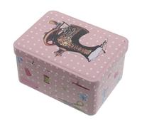 Gatuida Scatola da Cucito in Metallo Rettangolare con Coperchio Ribaltabile, Piccolo Contenitore di Latta Portatile per Fili e Aghi, Organizer Salvaspazio per Accessori da Cucito