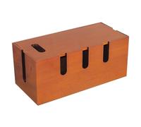 Gatuida Scatola Portacavi in Legno Massello Vintage Coperchio Organizer per Cavi da Scrivania e Scatola Multipresa Sicura per Casa Ufficio e Gestione Cavi Computer