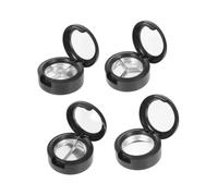 Gatuida Scatola Vuota per Ombretti Multi-griglia in Plastica Nera 4 Pezzi, Organizer Portatile per Cosmetici per Make Up On-the-go