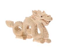 Gatuida Scultura Drago in Legno Intagliato a Mano Decorazione Feng Shui per Ufficio Casa Soggiorno Ornamento Ricchezza e Prosperità Figura Fatta a Mano Desktop
