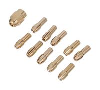 Gatuida Set 11 Pezzi Pinze Mandrino per Trapano 4,8 Mm Coda in Rame Accessori per Utensili Rotanti Dadi di Serraggio per Lavori Fai da Te e Incisione Professionale