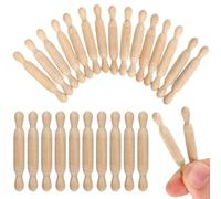 Gatuida Set 15 Pezzi Mini Mattarello in Legno, Bastoncini Rotanti Artigianali per Casa delle Bambole, Giocattoli Cucina di Simulazione, Accessori Decorativi Piccoli e Pratici