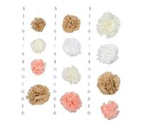 Gatuida Set 15 Pezzi Pompon di Carta Velina con Pois, Decorazioni Sospese per Matrimonio, Compleanno, Shower e Addio al Nubilato, Fiori di Carta per Festa e Sfondo Floreale Elegante