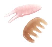 Gatuida Set 2 Pezzi Pettine Massaggiante e Piastra Guasha Multifunzionale in Rosa, Strumento Raschiante per Massaggio Cute e Zona Occhi, Antistress per Benessere e Relax Quotidiano
