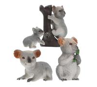 Gatuida Set 4 Miniature Koala Realistiche Figurine Decorazioni Per Feste e Torte Giocattoli Per Ragazzo Per Giardini Delle Fate e Micro Paesaggi