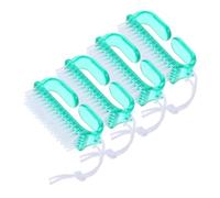 Gatuida Set 4 Pezzi Spazzole per Unghie in Plastica Verde, Portatili e Sicure per Unghie di Mani e Piedi, per Pulizia Professionale in Nail Salon e Uso Esterno