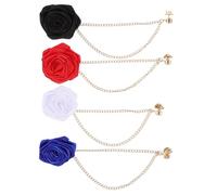 Gatuida Set 4 Spille Fiore Occhiello Sposa Nappa, Decorazioni Floreali Artificiali Colorate per Abiti da Matrimonio, Accessori Eleganti per Cerimonie, Feste e Testimoni Uomo e Donna