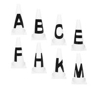 Gatuida Set 8 Coni da Calcio in Plastica 32 CM Marcatori Lettere Trasparenti Coni di Agilità per Allenamento Calcio e Marcatori per Campi da Gioco Accessori Portatili per Esercizi di