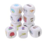 Gatuida Set 9 Dadi Acrilici per Narrazione e Gioco Educativo Borsa in Velluto, Cubi Narrativi per Stimolare Creatività e Pensiero Logico, Forniture per Storytelling e Gioco da Tavolo