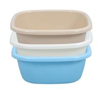 Gatuida Set da 3 Bacinelle per Lavaggio Piatti in Plastica Spessa, Vasche Quadrate Grande Capacità, Multicolore per Cucina e Lavello, per Pulizia Bottiglie e Uso Quotidiano