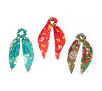 Gatuida Set da 3 Elastici per Chioma Natalizi Nastro a Fiocco Anelli per Chioma Leggeri e Resistenti Accessori Moda Donna per Feste e Occasioni Speciali