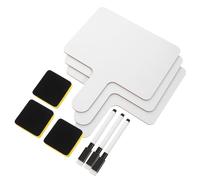 Gatuida Set da 3 lavagne bianche portatili - palette per le risposte cancellabili a secco - palette bifacciali - piccola lavagna bianca per aste per giochi di voto