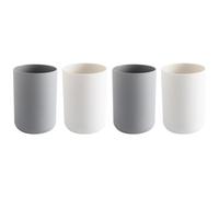 Gatuida Set da 4 Bicchieri Portaspazzolino 300 Ml, Tazze per Gargarismi e Porta Dentifricio da Viaggio, Design Semplice e Leggero, Adatto per Uso Domestico e Trasporto in Viaggio (Grigio