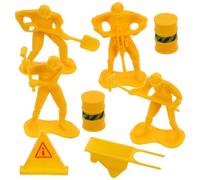 Gatuida Set da 8 Miniature di Operai Edili in Plastica per Decorazioni Torte Compleanno, Figurine Realistiche di Lavoratori Accessori Cantiere, Decorazioni Non Commestibili per Feste