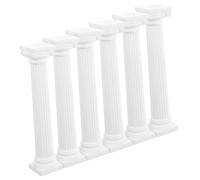 Gatuida Set di 6 Colonne Romane in Plastica Bianca Capitelli, Statue Mini Pilastro per Presepe e Decorazione Casa, Perfette come Photo Prop per Ambienti Living