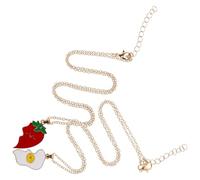 Gatuida Set di Collane Ciondolo a Forma di Cuore Diviso in Lega di Zinco Collana Coordinata per Coppie Design Fragola e Forma Ovale Catena Smaltata per Maglioni Gioielli Romantici per