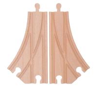 Gatuida Set di Espansione Binari Ferroviari in Legno 2 Pezzi, Accessori per Pista Multidirezionale, Giocattolo Creativo per Bambini Compatibile con Trenini in Legno, Stimola Gioco