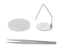 Gatuida Set Kit Saldatura Gioielli Supporto Bracciale in Acciaio Inox, Piastra Ceramica a Nido d'Ape Tonda e Pinzetta 200mm, Strumento Stabile per Creazione e Fusione Fai da Te
