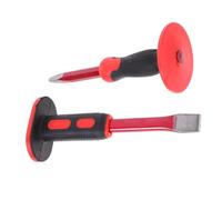 Gatuida Set Scalpelli per Muratura 2 Pezzi 250Mm Paramano in Acciaio Cromo-Vanadio e Impugnatura in PVC per Edilizia e Lavorazione Metalli