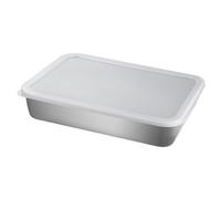 Gatuida Set Teglia da Forno in Acciaio Resistente 23x17x5 Cm Griglia e Coperchio, Adatta per Cottura, Conservazione e Filtraggio Olio in Cucina