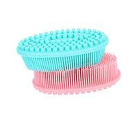Gatuida Spazzola Massaggiante in Silicone 2 Pezzi per Doccia Doppia Superficie Esfoliante per Corpo e Cuoio Capelluto Facile da Impugnare Versatile per Adulti e Bambini